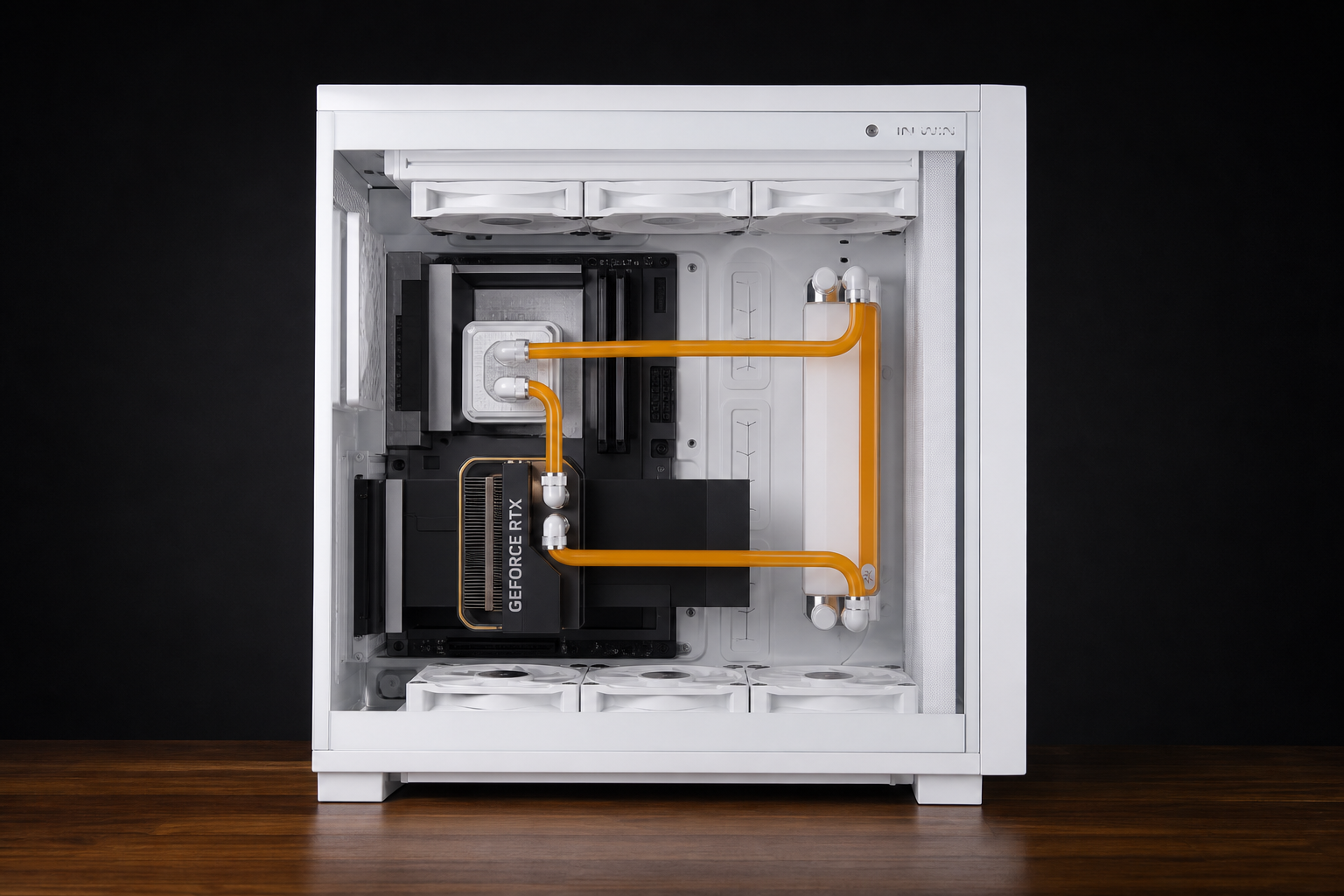 Stormtrooper — белая O11, distro plate и orange coolant — фото 4